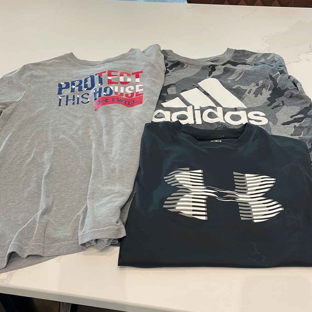 Boys, athletic play shirt bundle Under Armor and Adidas
